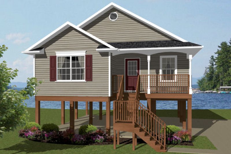 Architectural House Design - Beach Exterior - Front Elevation Plan #14-240