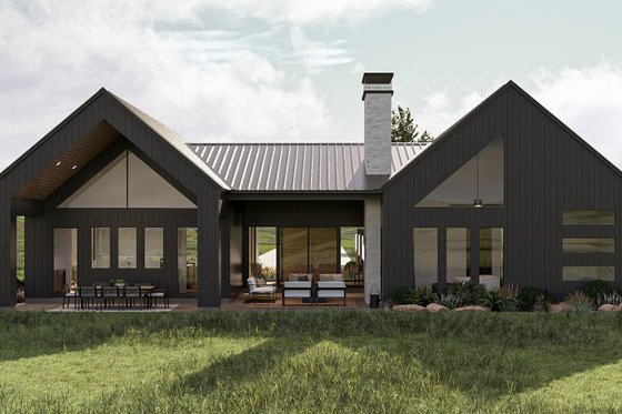 Exterior - Rear Elevation for Modern House Plan #455-382 - 3 bed, 2.5 bath