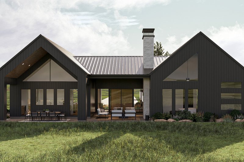 House Design - Exterior - Rear Elevation for Modern House Plan #455-382 - 3 bed, 2.5 bath