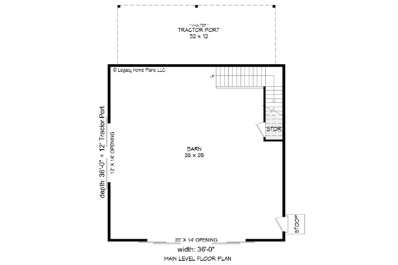 Floor Plan - Main Floor for Country House Plan #932-372, 0 bath