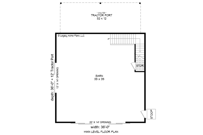 House Blueprint - Floor Plan - Main Floor for Country House Plan #932-372, 0 bath