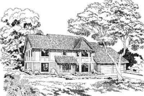 Exterior - Front Elevation for Traditional House Plan #312-105 - 4 bed, 3.5 bath
