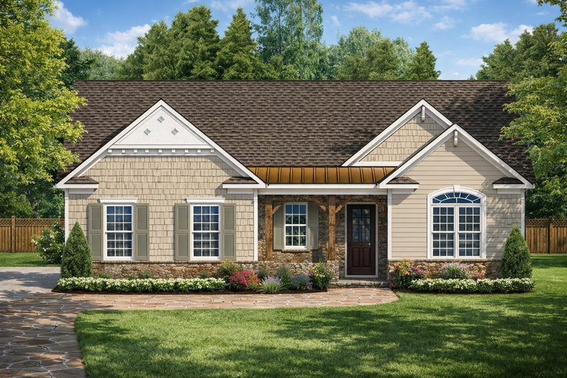 House Blueprint - Exterior - Front Elevation 3 for Bungalow House Plan #1053-83 - 3 bed, 2 bath