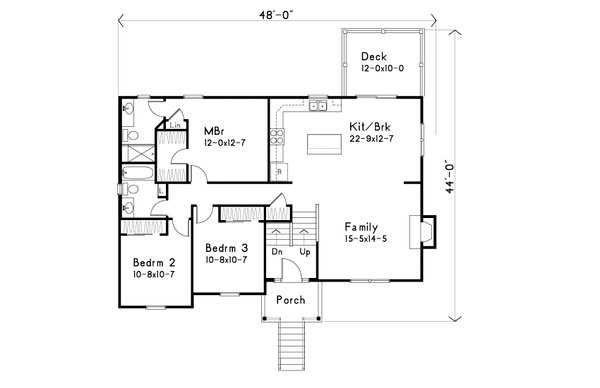Home Plan - Traditional Floor Plan - Main Floor Plan #22-628