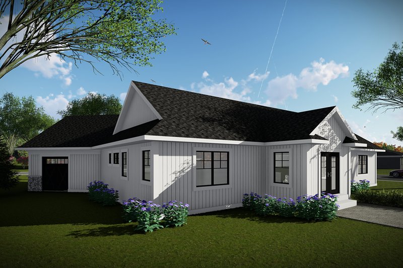 Architectural House Design - Exterior - Rear Elevation for Ranch House Plan #70-1480 - 3 bed, 2.5 bath