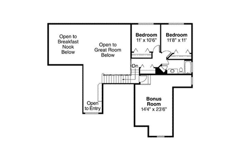 Home Plan - Floor Plan - Upper Floor for Mediterranean House Plan #124-356 - 3 bed, 2.5 bath