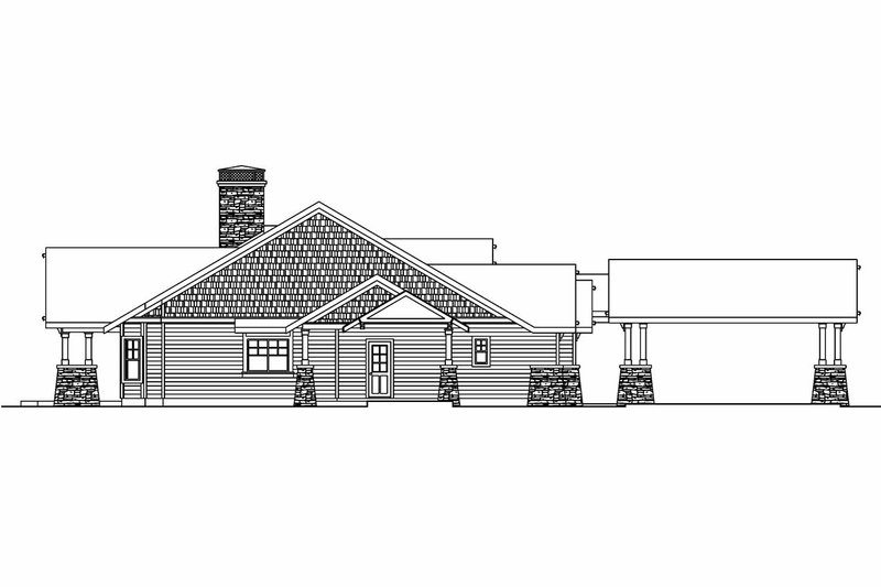 Architectural House Design - Exterior - Other Elevation 4 for Craftsman House Plan #124-704 - 2 bed, 3 bath