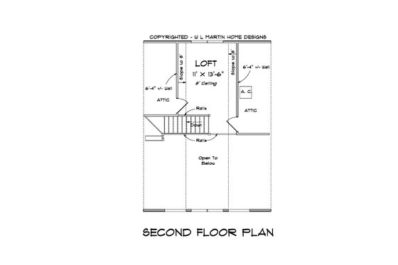 Floor Plan - Upper Floor for Cabin House Plan #513-2207 - 1 bed, 1 bath