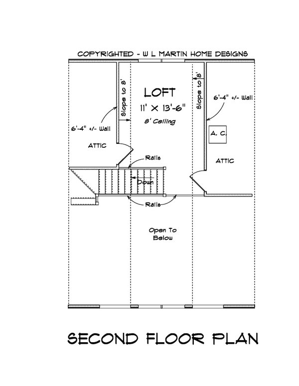 Cabin Floor Plan - Upper Floor Plan #513-2207