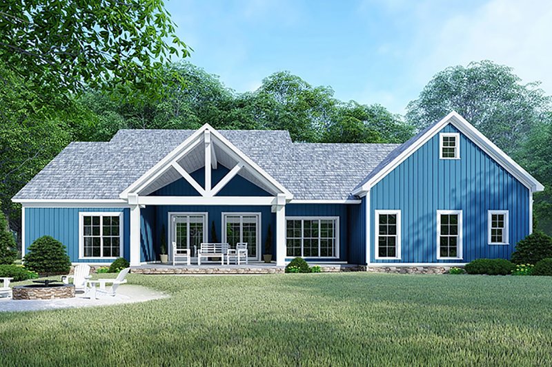 Dream House Plan - Exterior - Rear Elevation 1 for Country House Plan #923-122 - 4 bed, 3 bath