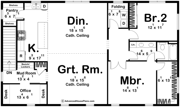 House Blueprint - Barndominium Floor Plan - Upper Floor Plan #455-489