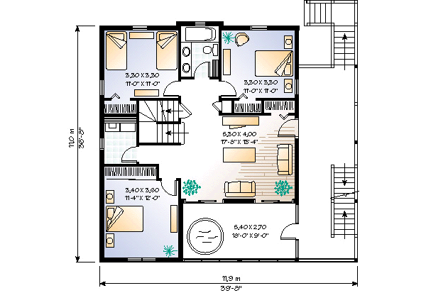 Architectural House Design - Traditional Floor Plan - Main Floor Plan #23-2142