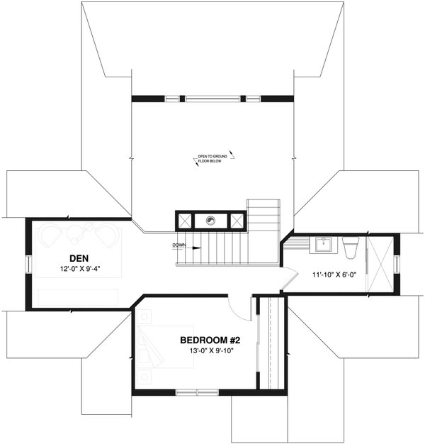 House Plan Design - Southern Floor Plan - Upper Floor Plan #23-2038