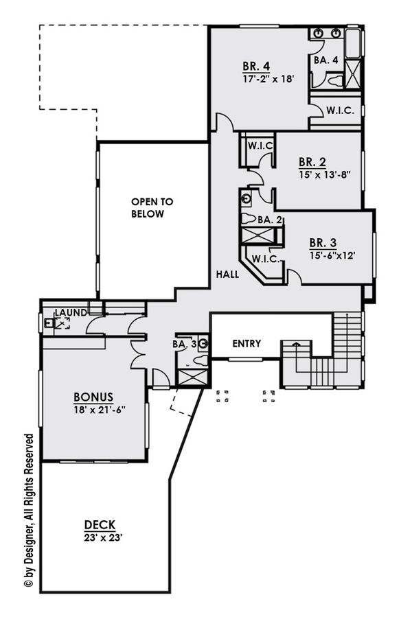 House Plan Design - Contemporary Floor Plan - Upper Floor Plan #1066-27