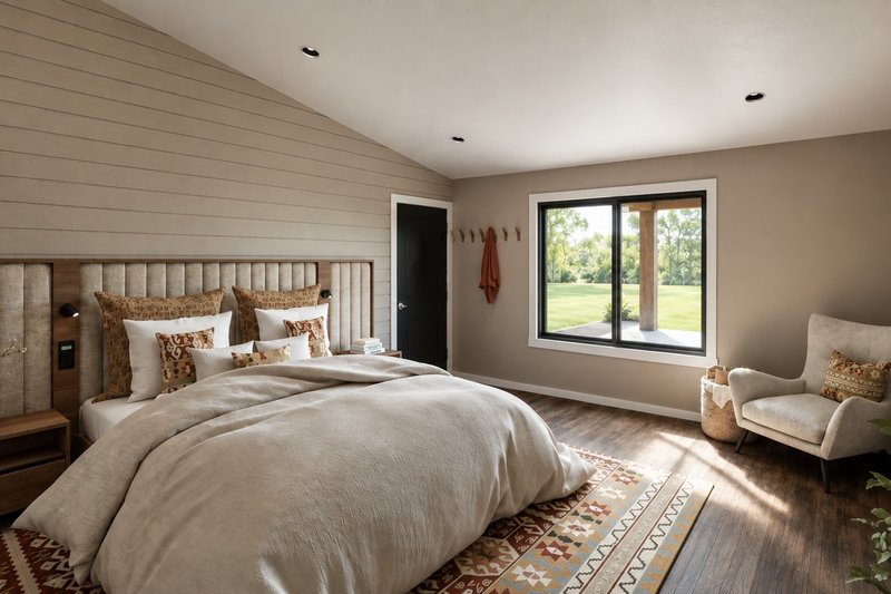 House Blueprint - Interior - Master Bedroom for Contemporary House Plan #1064-514 - 6 bed, 5 bath