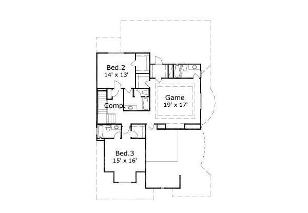 European Floor Plan - Upper Floor Plan #411-338