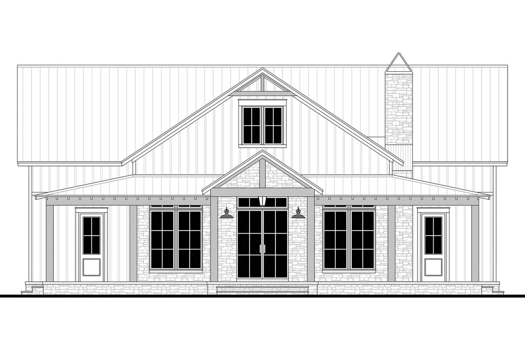 Exterior - Front Elevation 8 for Barndominium House Plan #430-450 - 3 bed, 2 bath