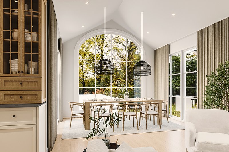 Architectural House Design - Interior - Dining Room for European House Plan #23-2777 - 3 bed, 2.5 bath