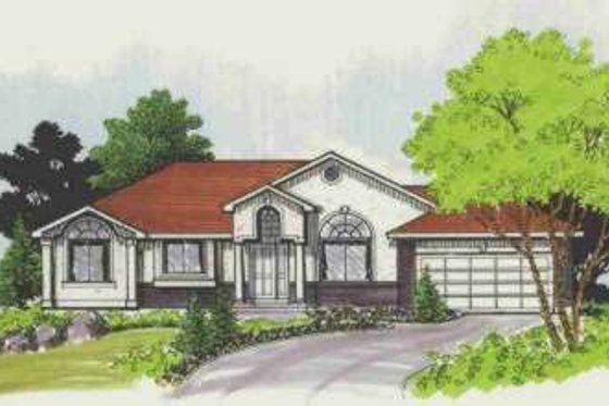 Exterior - Front Elevation for European House Plan #308-197 - 5 bed, 3 bath