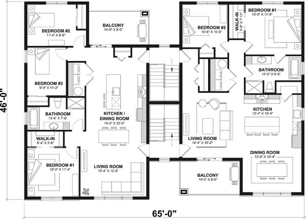 Dream House Plan - Contemporary Floor Plan - Upper Floor Plan #23-2885