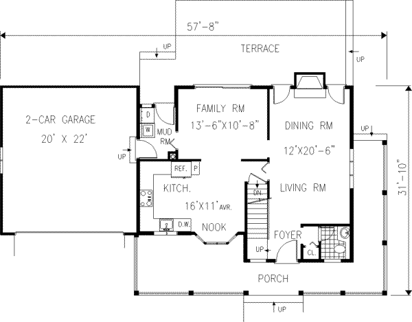 Country Floor Plan - Main Floor Plan #3-123