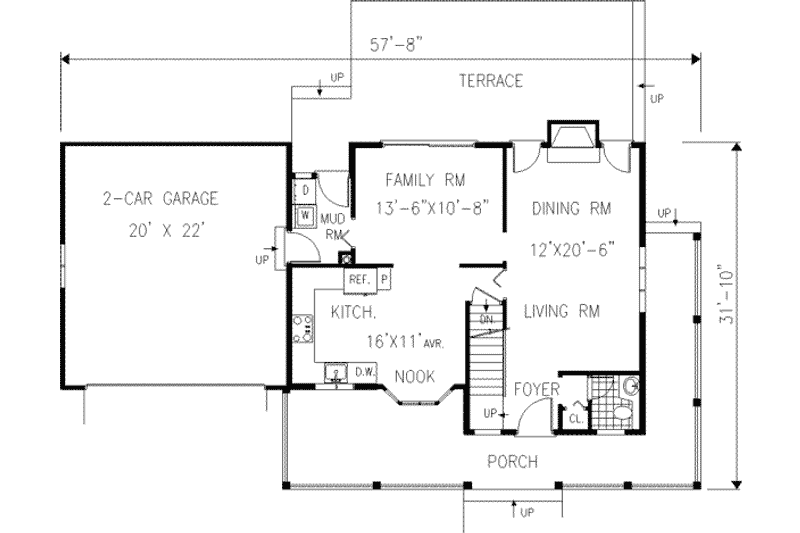 Dream House Plan - Floor Plan - Main Floor for Farmhouse House Plan #3-123 - 3 bed, 2.5 bath