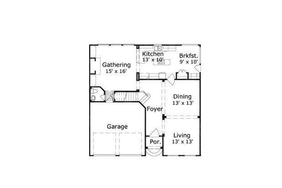 Floor Plan - Main Floor for Traditional House Plan #411-280 - 4 bed, 3 bath