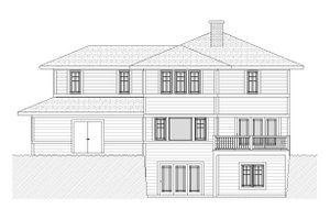 Exterior - Rear Elevation for Prairie House Plan #901-49 - 4 bed, 3.5 bath