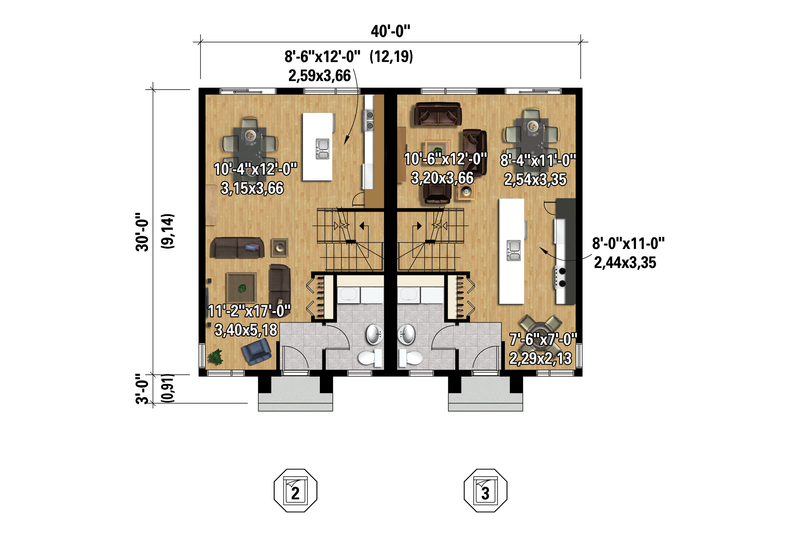 Architectural House Design - Floor Plan - Main Floor 1 for Contemporary House Plan #25-4378 - 5 bed, 2 bath