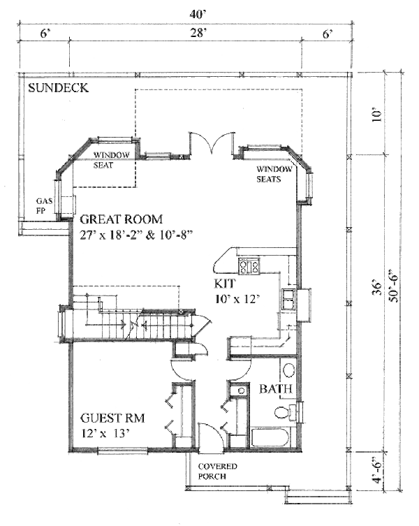 House Blueprint - Cottage Floor Plan - Main Floor Plan #118-112