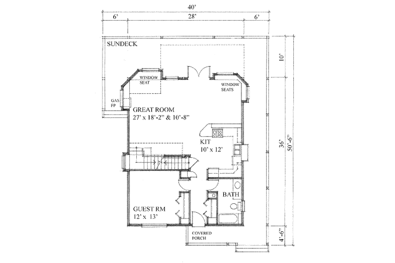 Dream House Plan - Floor Plan - Main Floor for Cottage House Plan #118-112 - 2 bed, 2 bath
