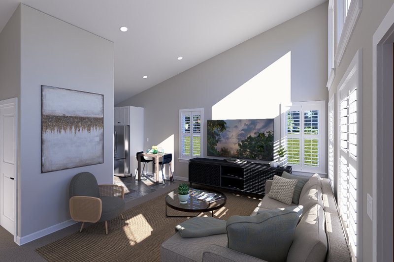 House Plan Design - Interior - Family Room for Modern House Plan #1060-324 - 2 bed, 1 bath