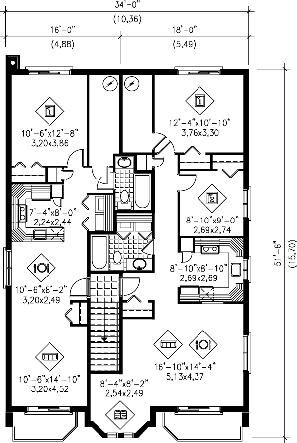 Contemporary Floor Plan - Upper Floor Plan #25-351