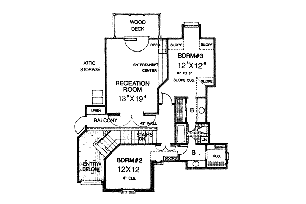 European Floor Plan - Upper Floor Plan #310-921