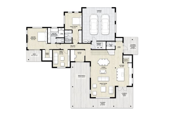 Modern Floor Plan - Main Floor Plan #924-23