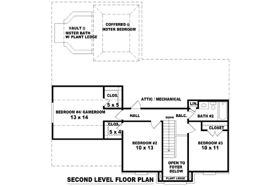Floor Plan - Upper Floor for European House Plan #81-13628 - 3 bed, 2.5 bath