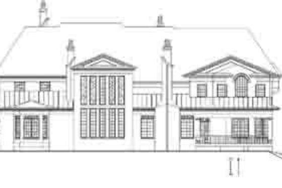 Exterior - Rear Elevation for European House Plan #119-235 - 5 bed, 6 bath