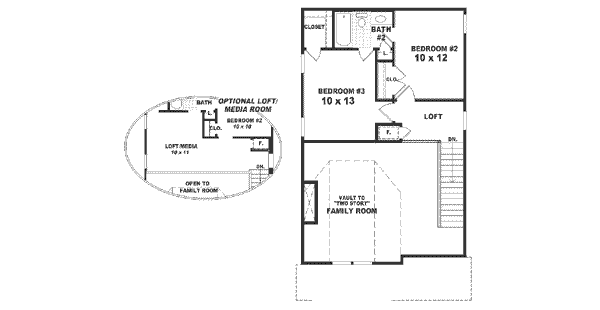 Farmhouse Floor Plan - Upper Floor Plan #81-133