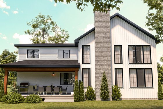 Exterior - Rear Elevation for Farmhouse House Plan #23-2752 - 4 bed, 3 bath