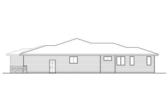 Exterior - Other Elevation 1 for Prairie House Plan #124-1195 - 3 bed, 2 bath