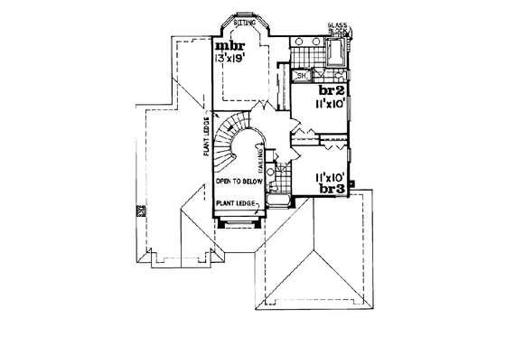 Floor Plan - Upper Floor for Traditional House Plan #47-283 - 3 bed, 3 bath