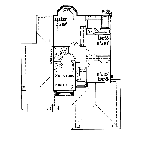 Floor Plan - Upper Floor for Traditional House Plan #47-283 - 3 bed, 3 bath