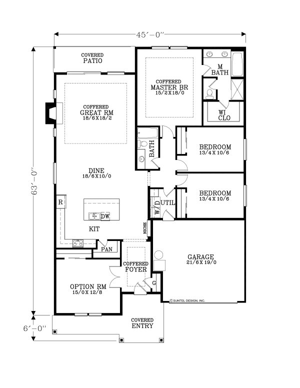 Home Plan - Craftsman Floor Plan - Main Floor Plan #53-672