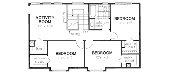 Architectural House Design - Traditional Floor Plan - Upper Floor Plan #18-9049