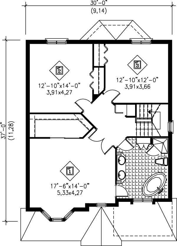 Architectural House Design - Country Floor Plan - Upper Floor Plan #25-2048