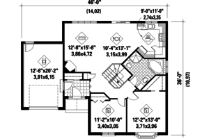 Floor Plan - Main Floor for Traditional House Plan #25-4824 - 2 bed, 1 bath
