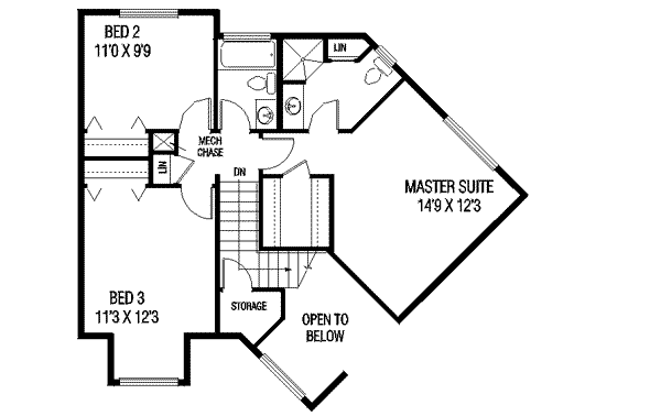Dream House Plan - Country Floor Plan - Upper Floor Plan #60-504