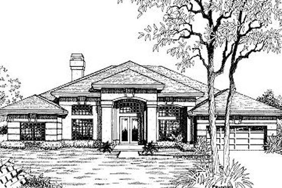 Exterior - Front Elevation for European House Plan #417-320 - 4 bed, 3 bath