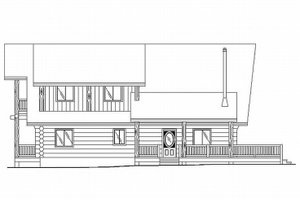 Exterior - Rear Elevation for Log House Plan #117-118 - 3 bed, 2 bath