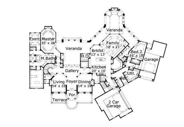 European Floor Plan - Main Floor Plan #411-396